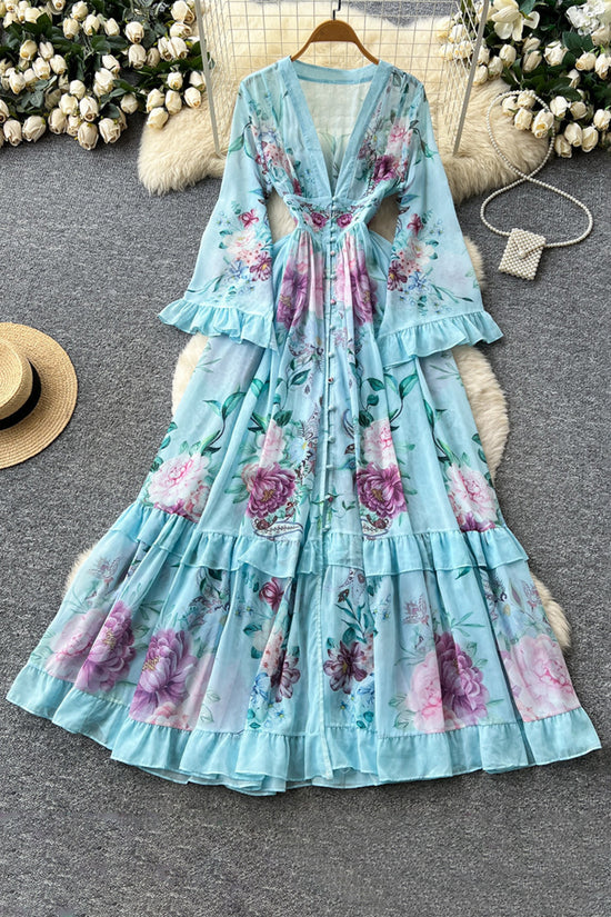 Floral Print Long Casual Dress