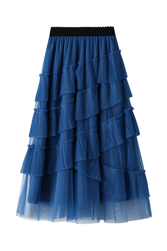 Layered Ruffle Midi Skirt