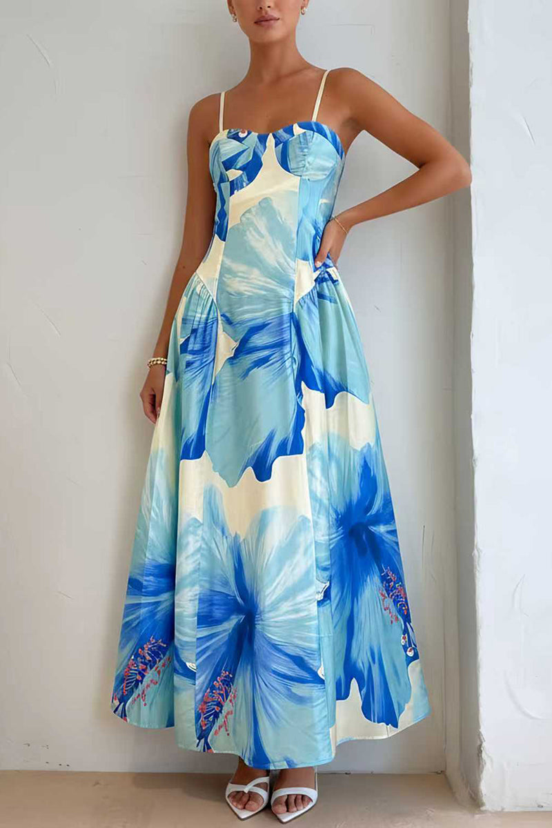 Floral Sleeveless Casual Maxi Dress