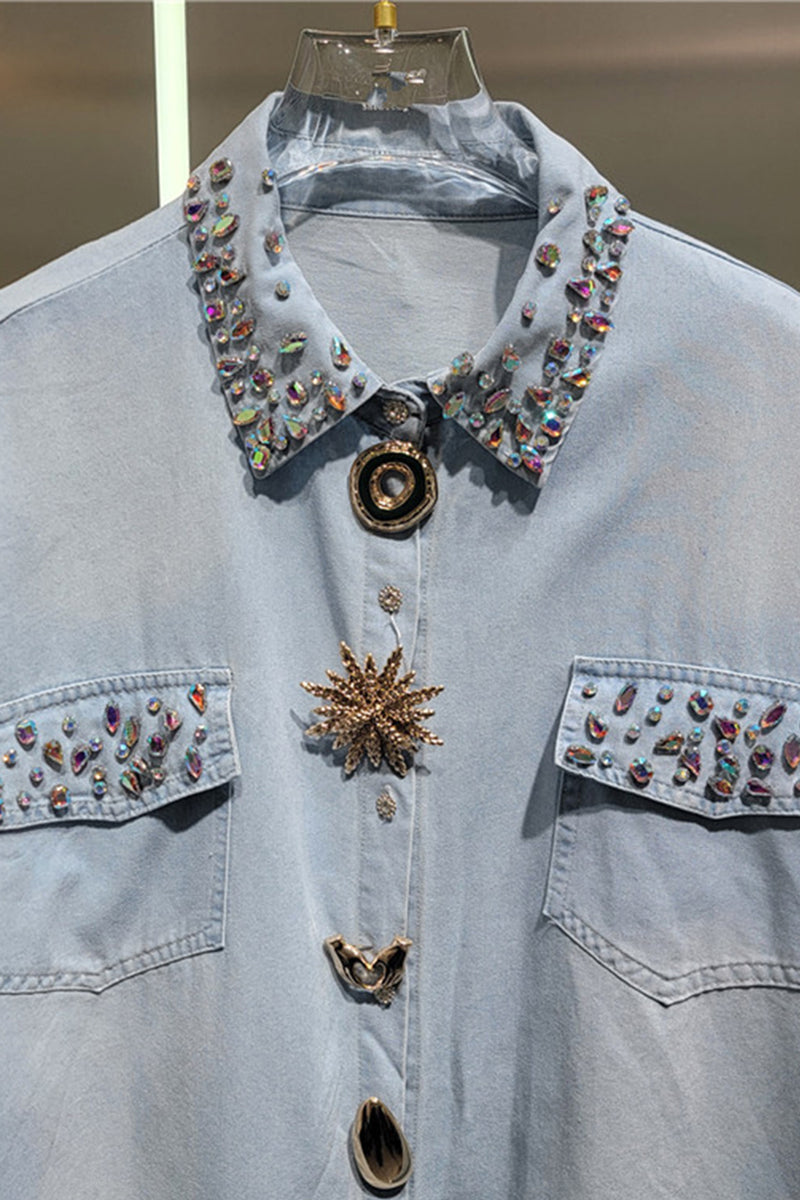 Embellished Button-Up Shirt