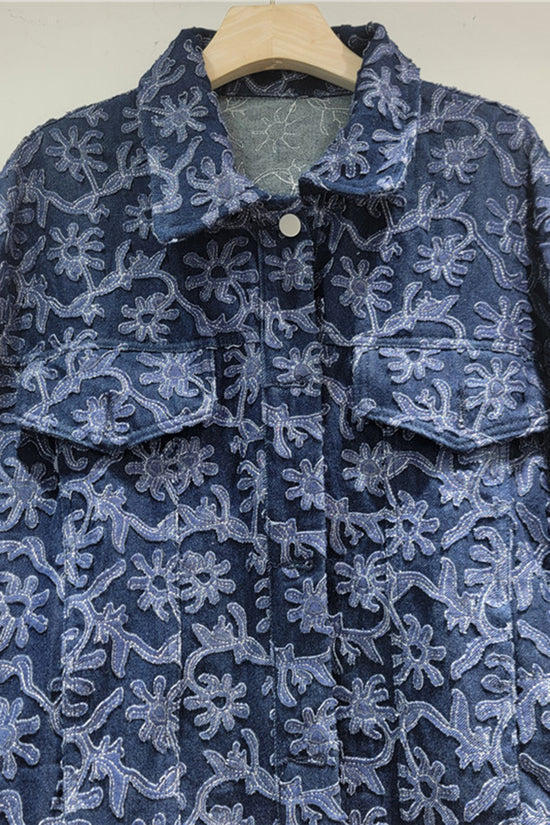 Floral Pattern Denim Jacket