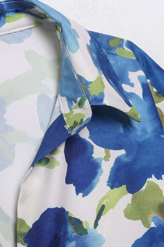 Floral Long Sleeve Button-Up Blouse