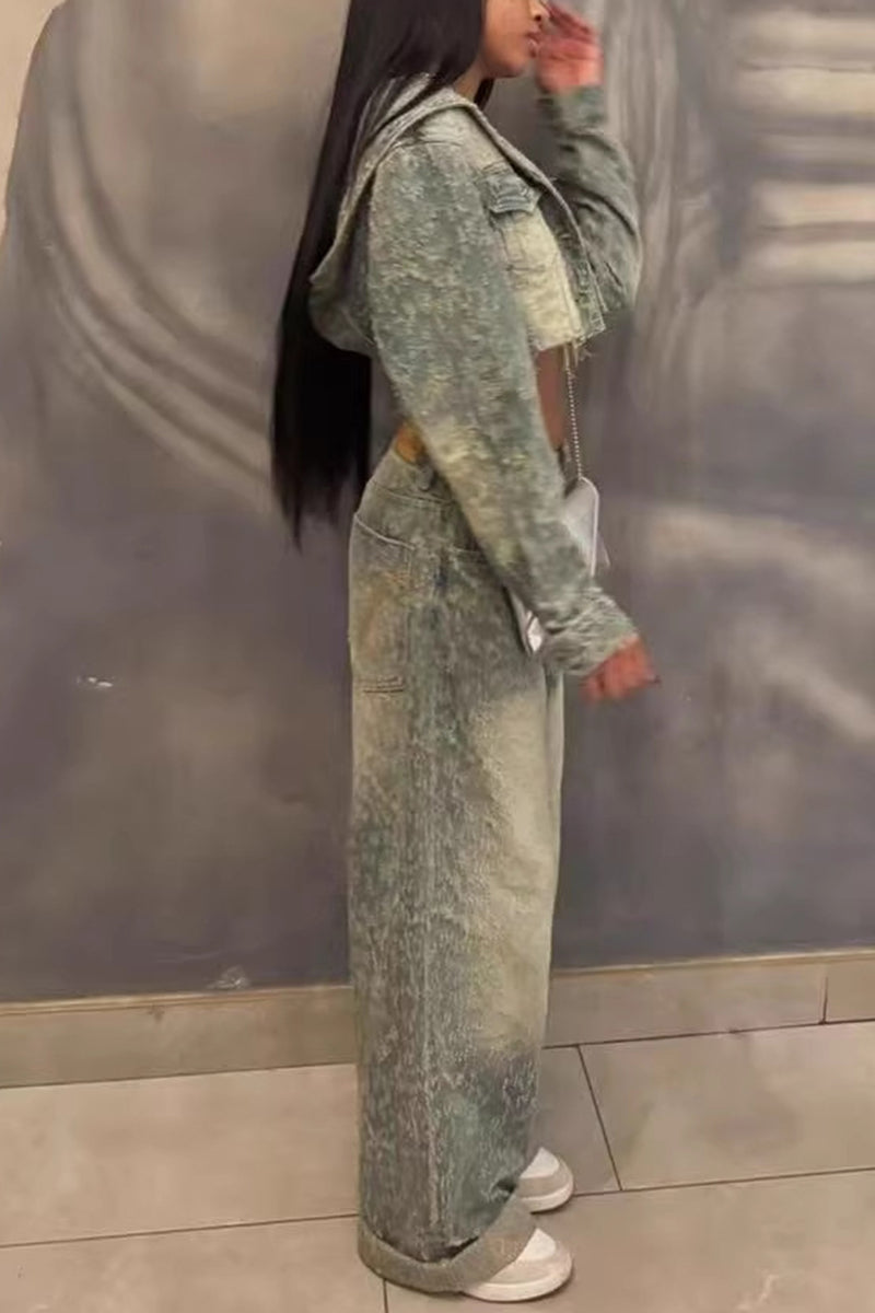 Stylish Denim Two-Piece Outfit