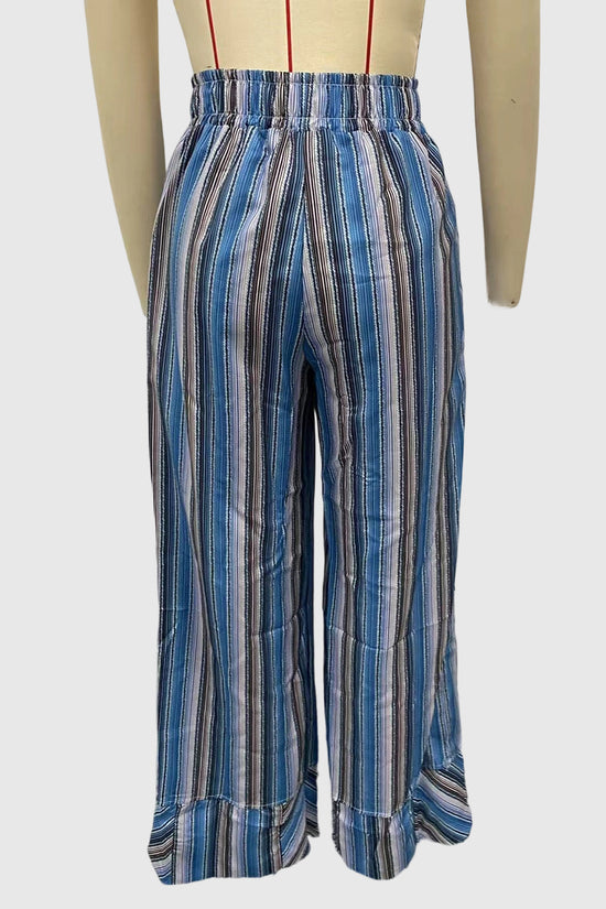 Striped Wide-Leg Casual Pants
