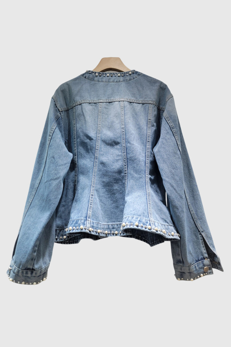 Pearl Studded Denim Jacket