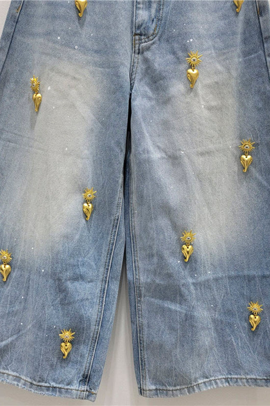 Embellished Barrel Jeans