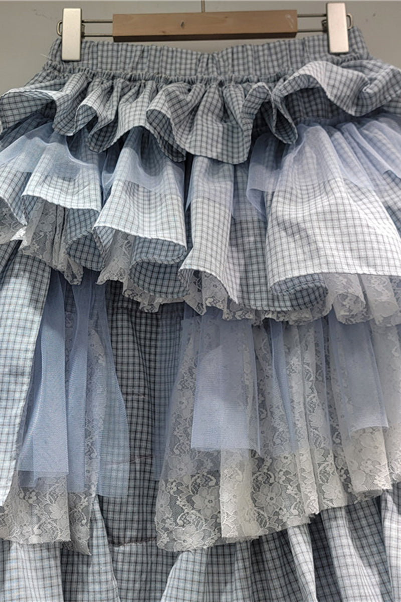 Layered Ruffle Midi Skirt