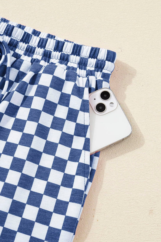 Checkerboard Sleeveless Short Set