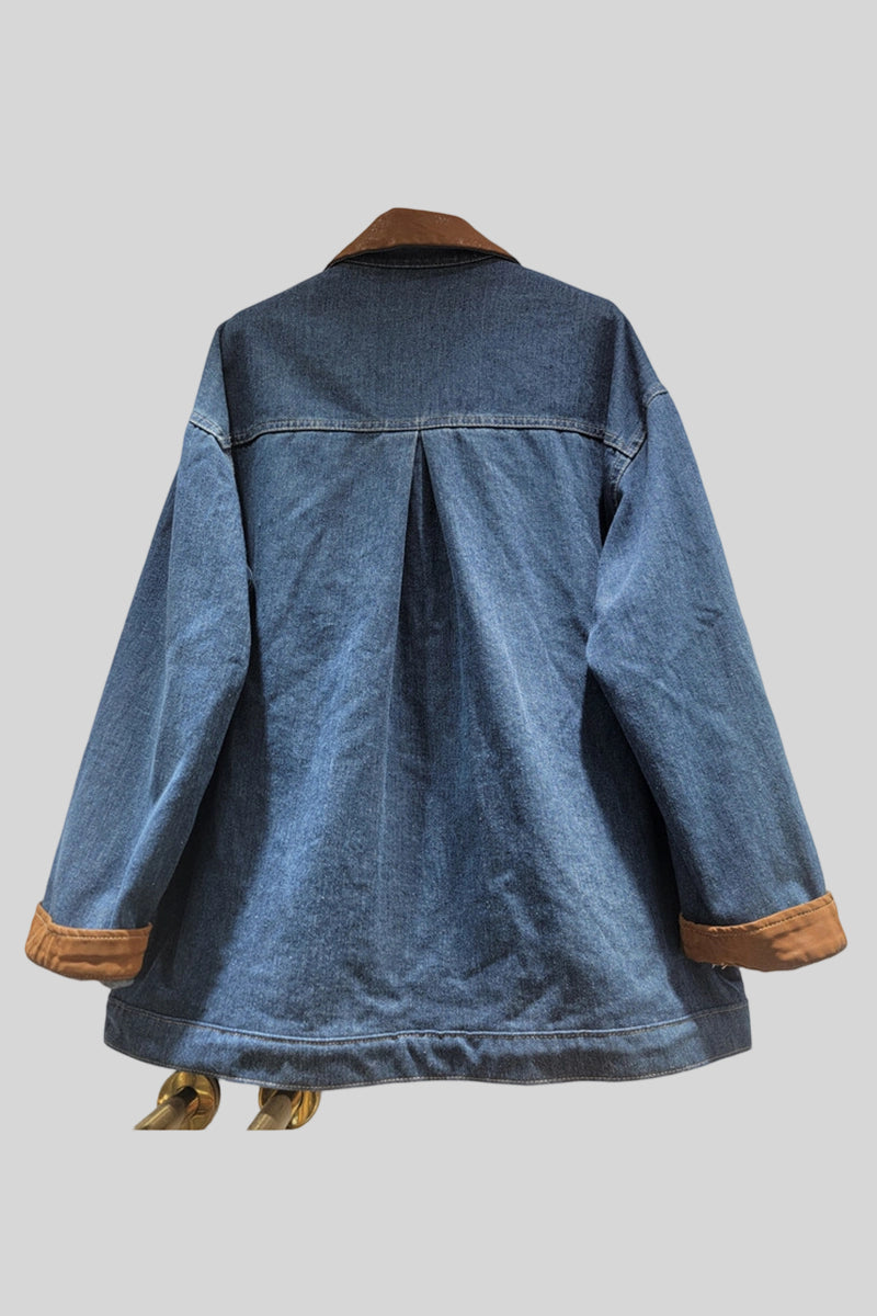 Embellished Button-Up Denim Jacket
