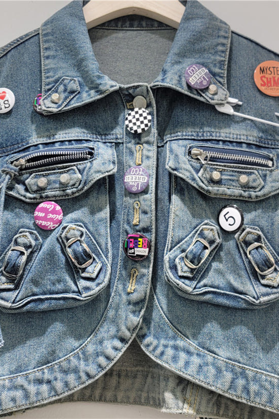 Patchwork Punk Denim Jacket