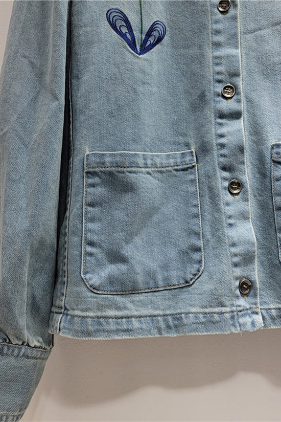 Floral  Denim Jacket