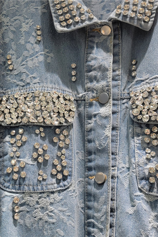 Studded Belted Denim Jacket