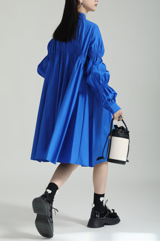 Ruched Long Sleeve Casual Dress