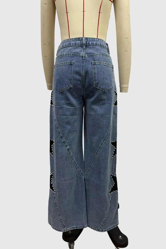 Star-Embellished Straight Jeans