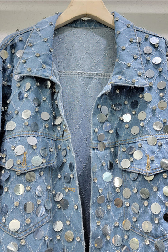 Sequin Embellished Denim Jacket