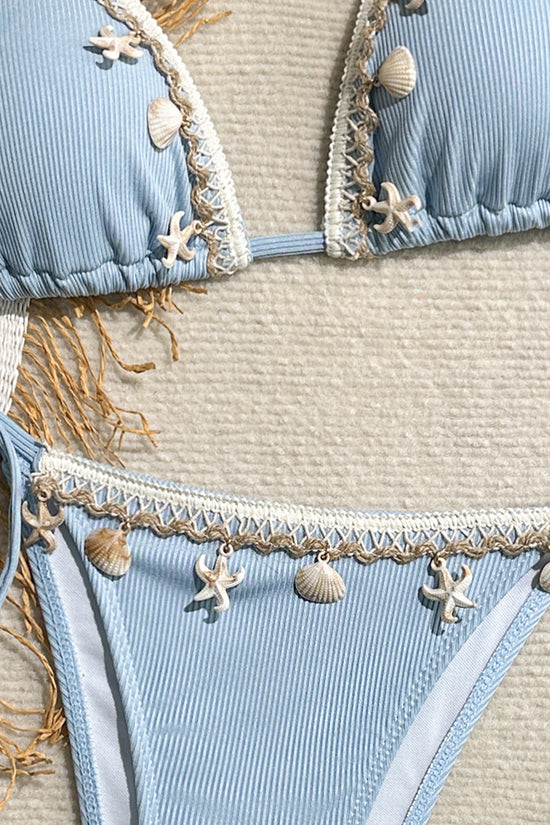 Shell Embellished Bikini Set