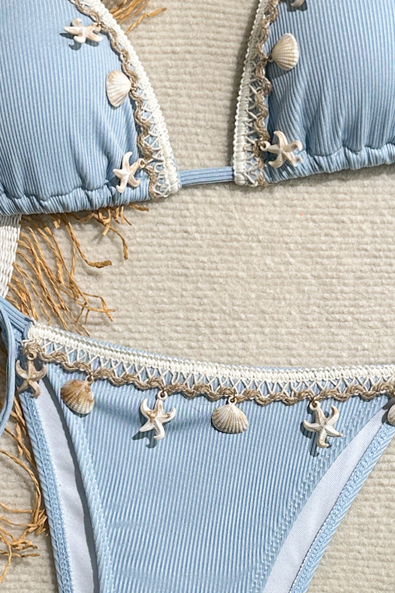 Shell Embellished Bikini Set