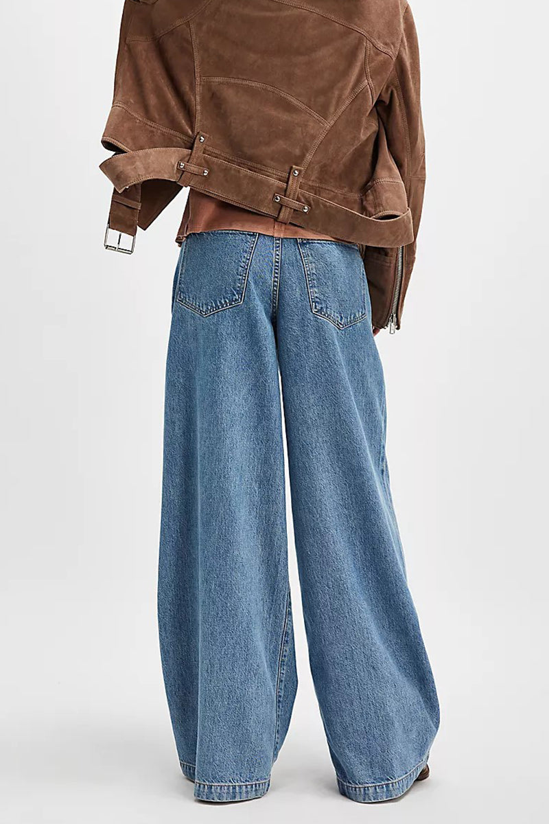 Chic Wide Leg Denim Jeans