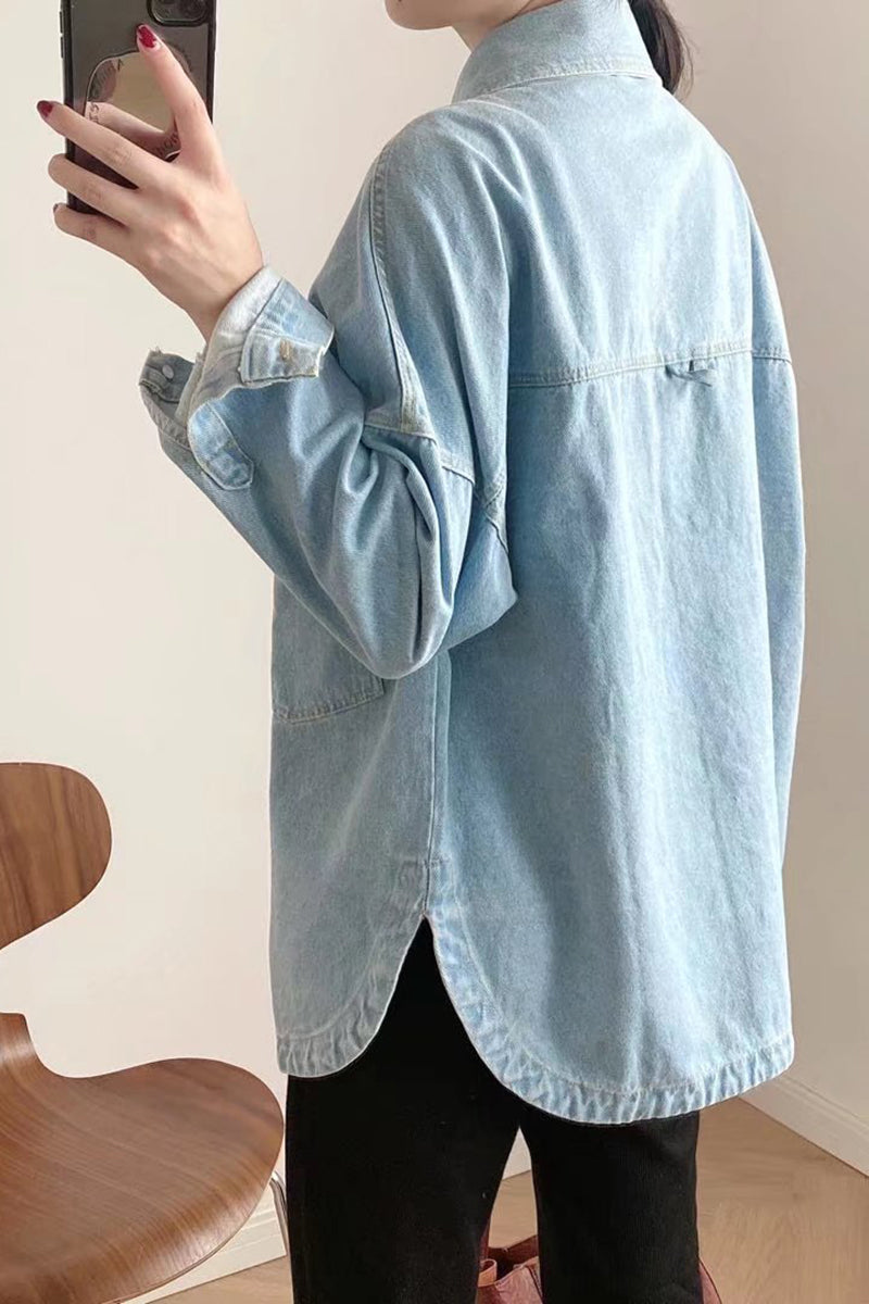 Casual Denim Button-Up Shirt