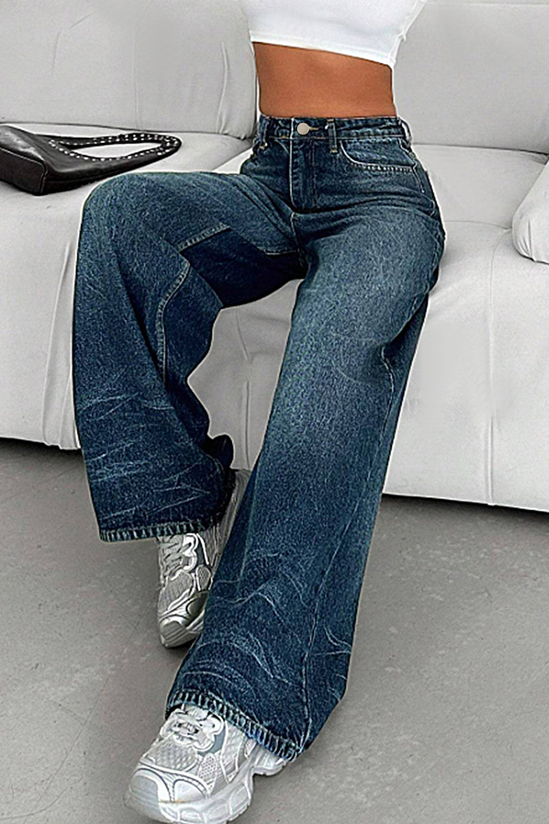 Classic Wide Leg High-Waist Jeans