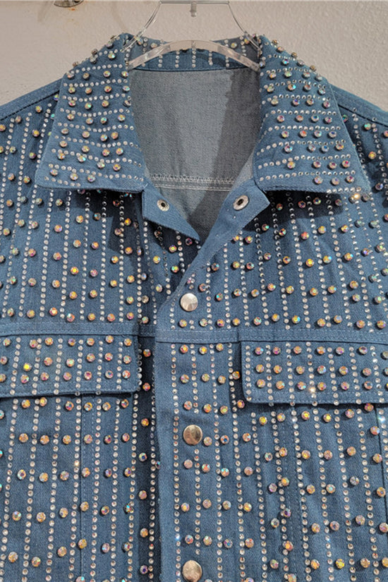 Studded Sleeveless Denim Vest
