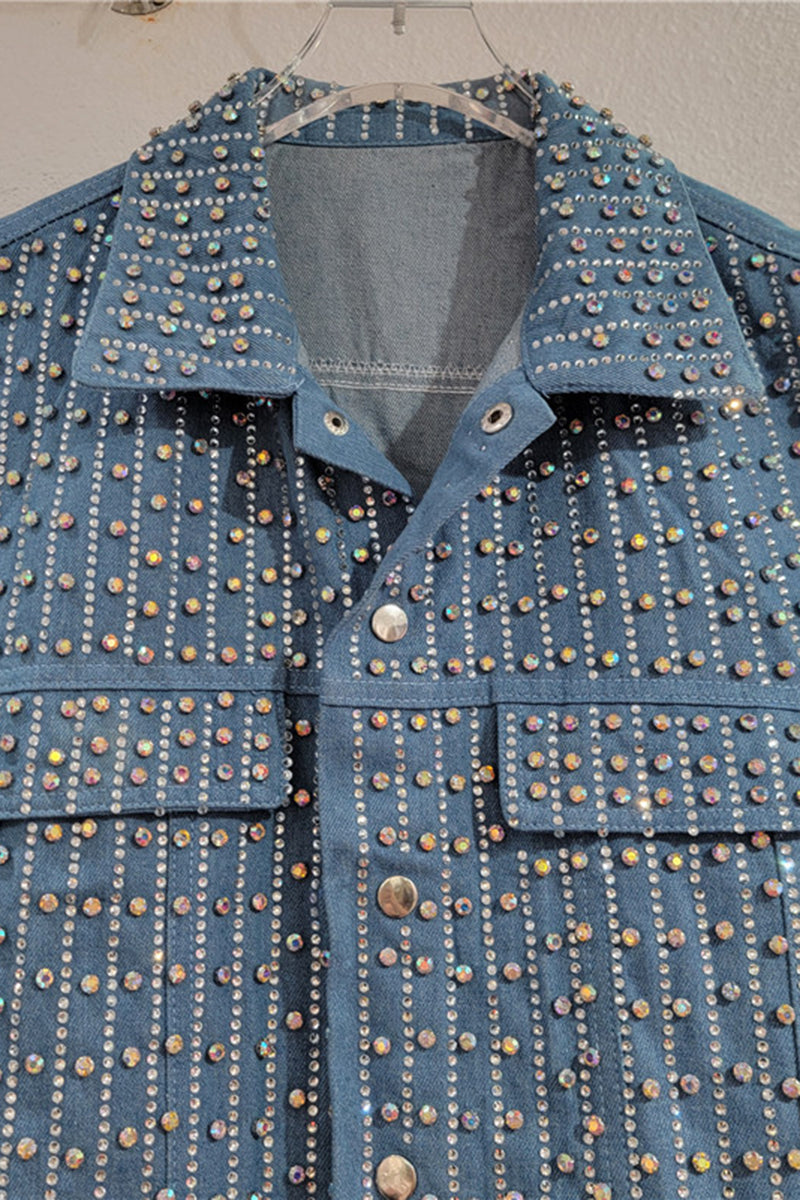 Studded Sleeveless Denim Vest