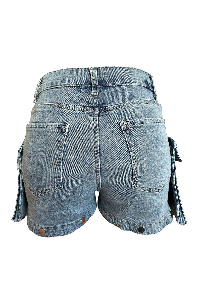 Cutout Pocket Straight Jeans