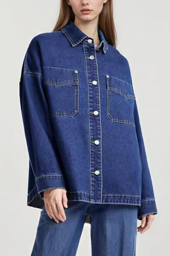 Classic Denim Jacket with Button Closure