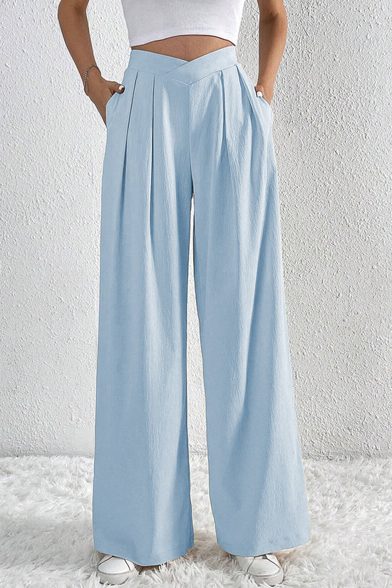 High Waist Wide Leg Casual Trousers