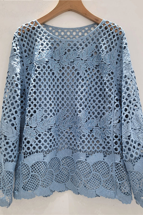 Elegant Patterned Openwork Top