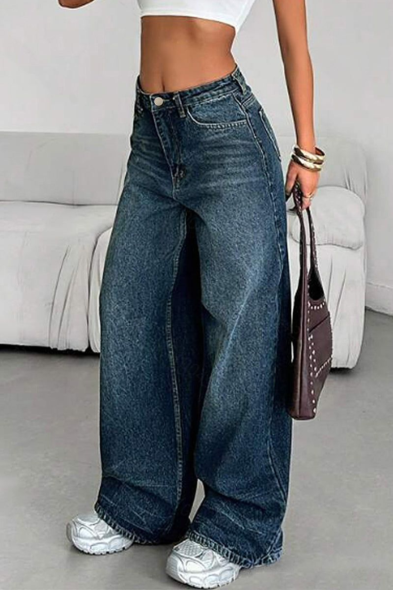 Classic Wide Leg High-Waist Jeans