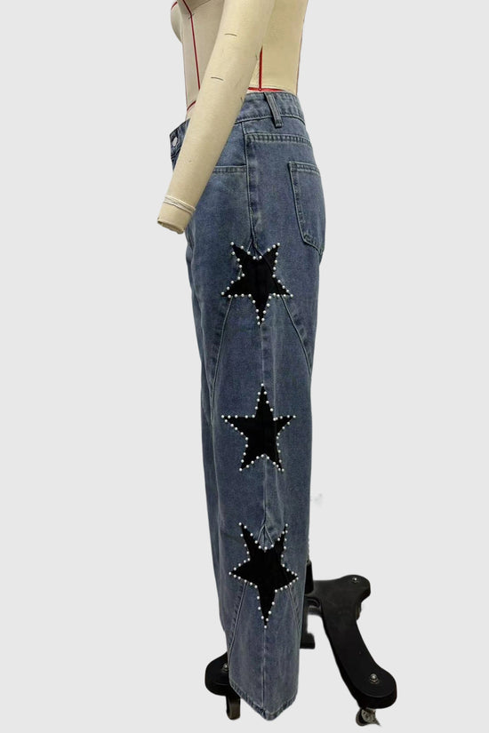 Star-Embellished Straight Jeans