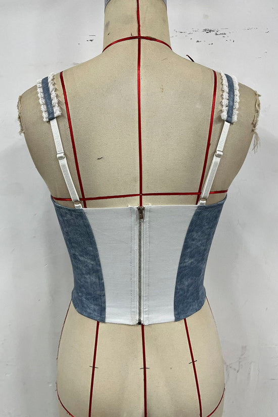 Buttoned Bustier Tank Top