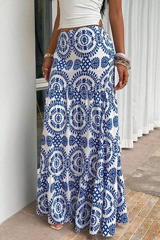 Elegant Printed Midi Skirt
