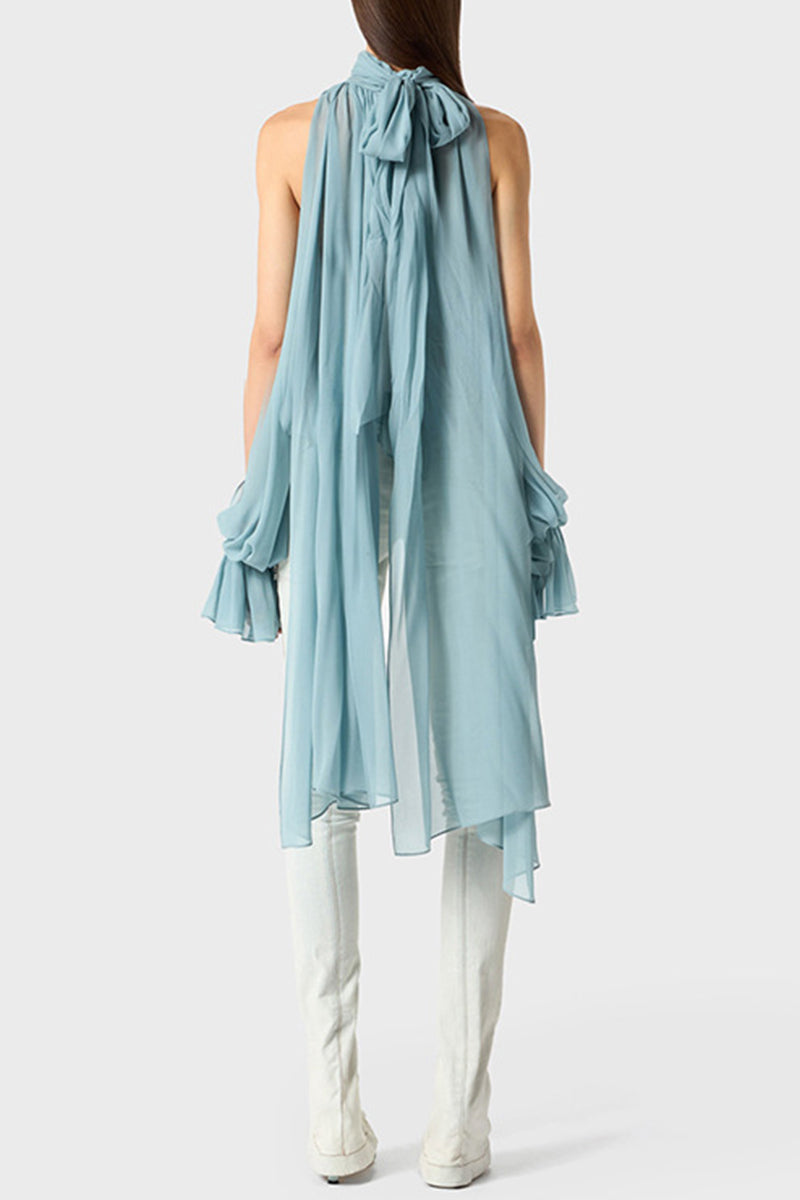 Elegant Long Sleeve Flowing Blouse