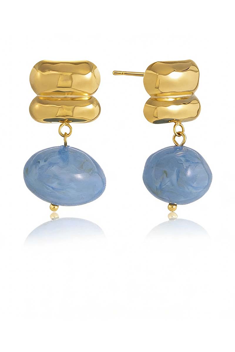 Chunky Gemstone Stainless Steel Earrings