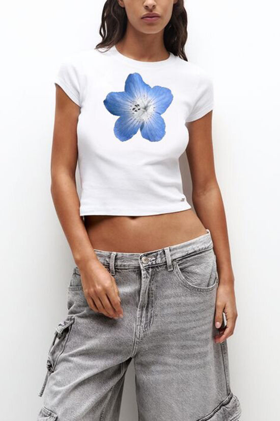 Floral Graphic Crop T-Shirt