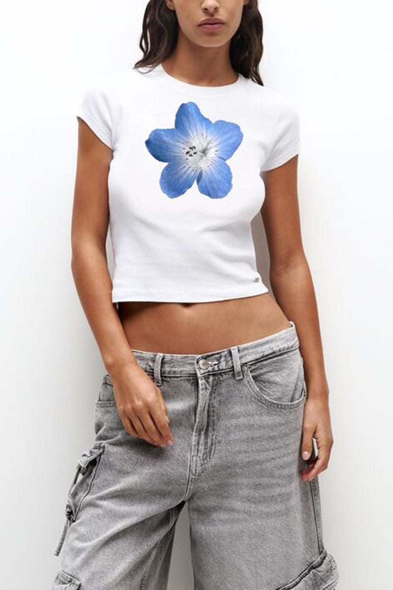 Floral Graphic Crop T-Shirt