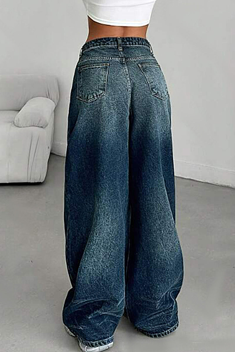 Classic Wide Leg High-Waist Jeans