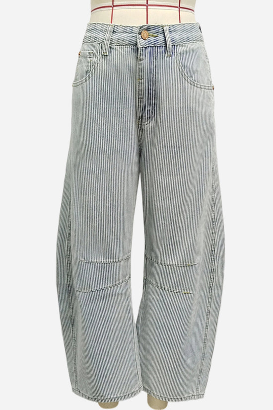 Relaxed Barrel Stripe Leg Jeans