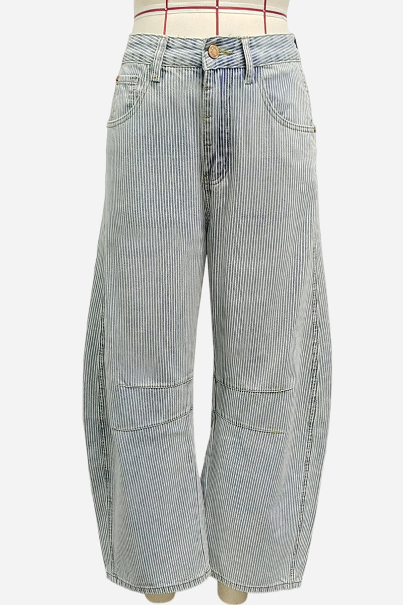 Relaxed Barrel Stripe Leg Jeans