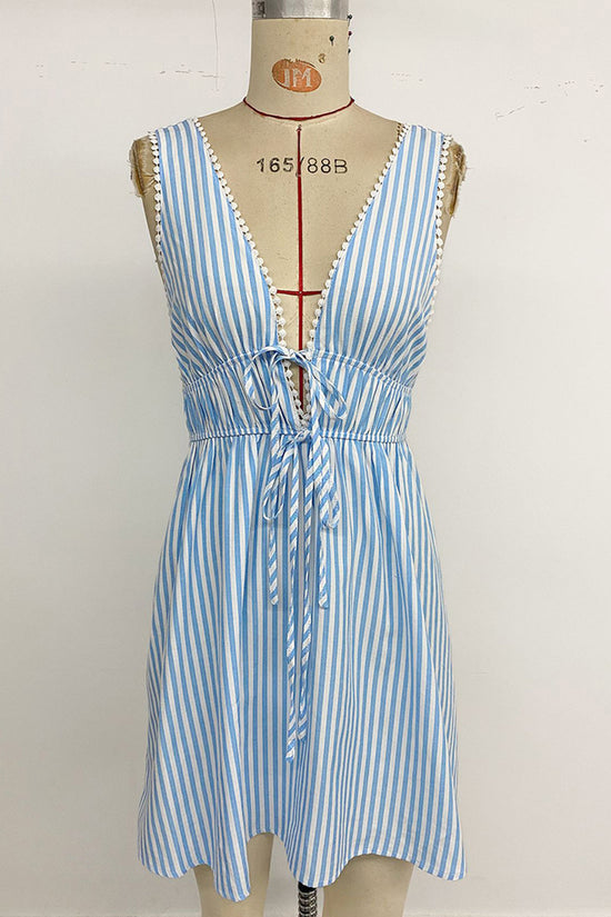 Striped Sleeveless Casual Dress