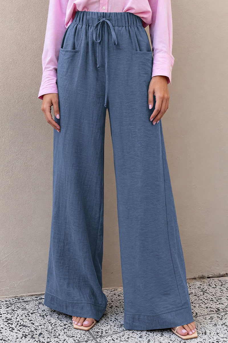 Relaxed Fit Drawstring Casual Pants