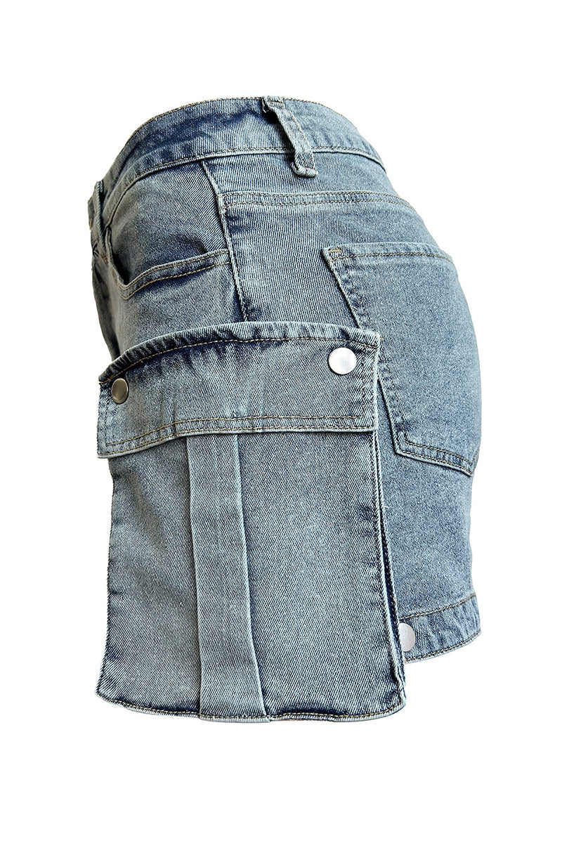Cutout Pocket Straight Jeans