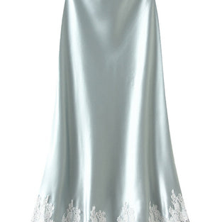 Elegant Lace Border Midi Skirt