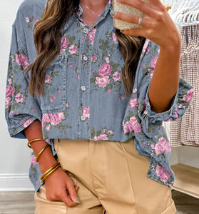 Floral Print Denim Jacket