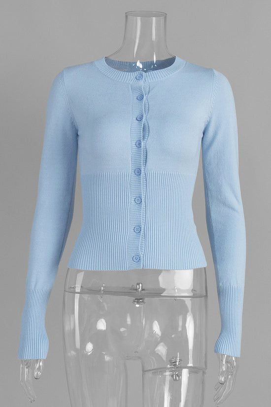 Classic Ribbed Button-Up Cardigan