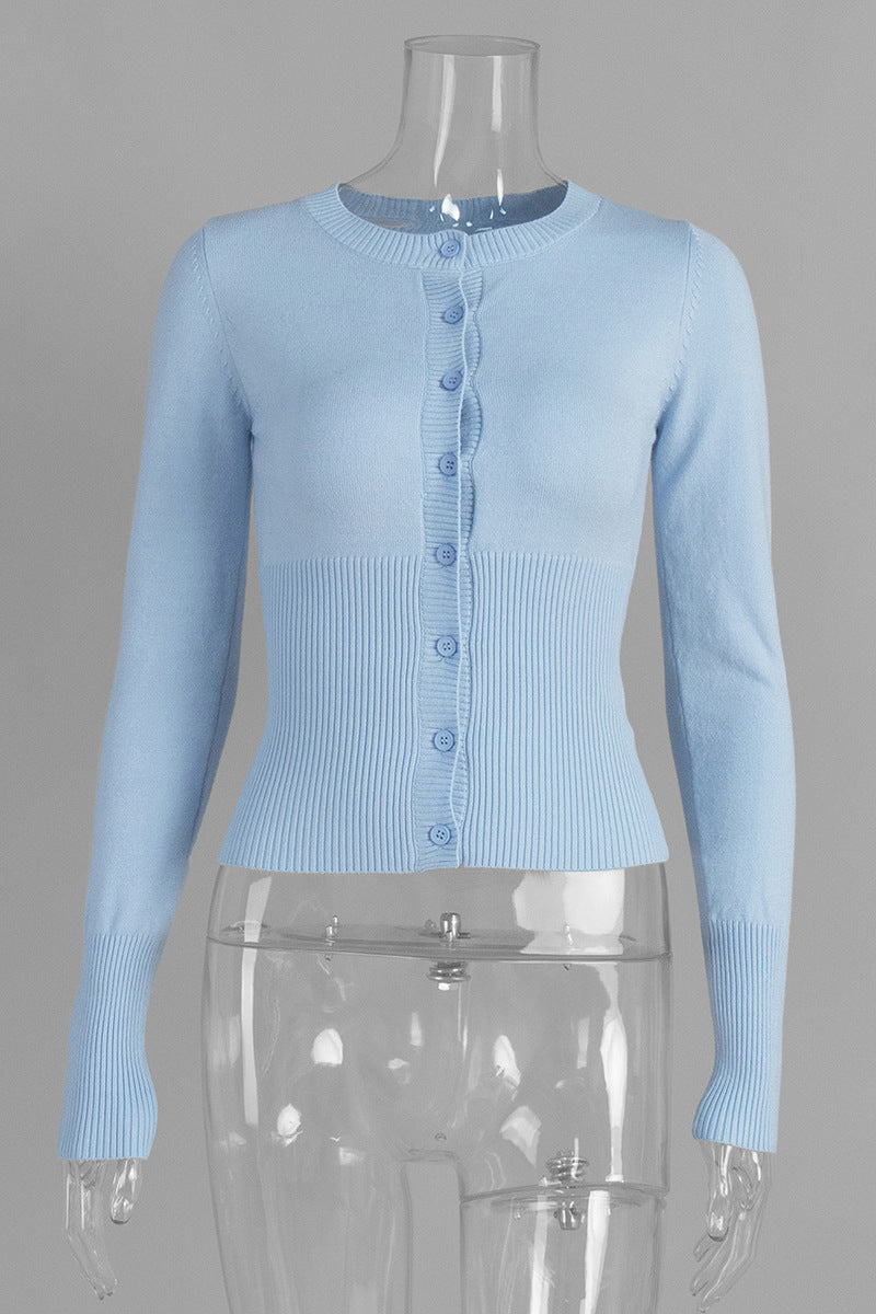 Classic Ribbed Button-Up Cardigan