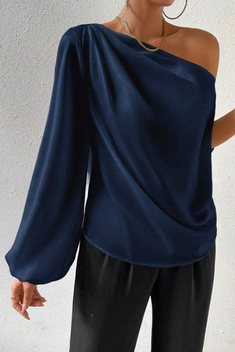 One-Shoulder Long Sleeve Top