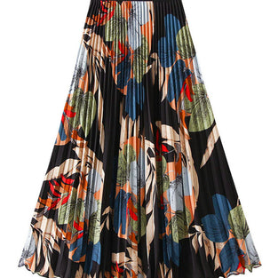 Floral Pleated Midi Skirt